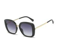 HPIRME Gafas de sol de lujo con montura grande de mariposa para hombre y mujer, estilo retro, ideales para exteriores y viajes, protección UV400 (negro degradado gris).