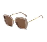 HPIRME Gafas de sol de lujo con montura grande de mariposa para hombre y mujer, estilo retro, ideales para viajes y actividades al aire libre, con protección UV400 (marrón té).