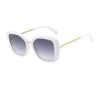 HPIRME Gafas de sol de lujo con montura grande de mariposa para hombre y mujer, estilo retro, ideales para exteriores y viajes, protección UV400 (blanco degradado gris).