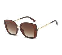 HPIRME Gafas de sol de lujo con montura grande de mariposa para hombre y mujer, estilo retro, ideales para viajes al aire libre, con protección UV400 (color té degradado).