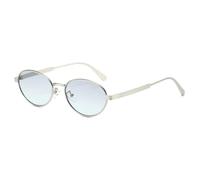 HPIRME Gafas de sol de lujo modernas para hombre, de metal, pequeñas, ovaladas, para mujer, ideales para viajes, actividades al aire libre y conducción, con protección UV400 (azul plateado).
