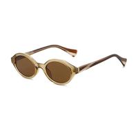 HPIRME Gafas de sol de lujo ovaladas de doble color para mujer, estilo retro punk con degradado (mate).