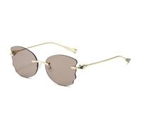HPIRME Gafas de sol de lujo sin montura con forma de mariposa para mujer, color gelatina, protección UV400 para hombre (té dorado).