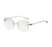 HPIRME Gafas de sol de lujo sin montura con forma de mariposa para mujer, color gelatina, protección UV400 para hombre (plateadas).