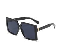 HPIRME Gafas de sol de metal con montura grande para hombre y mujer, estilo vintage, de lujo, para conducir al aire libre, con protección UV400 (negro y gris).