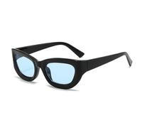 HPIRME Gafas de sol de moda color caramelo para mujer y hombre con protección UV400 (negro y azul)