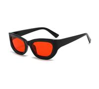HPIRME Gafas de sol de moda color caramelo para mujer y hombre con protección UV400 (negro y rojo)