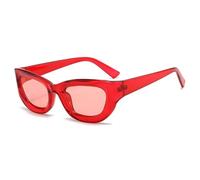HPIRME Gafas de sol de moda color caramelo para mujer y hombre con protección UV400 (rojo y rojo)