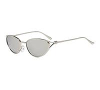 HPIRME Gafas de sol de moda estilo ojo de gato de metal con protección UV400 (espejo plateado)