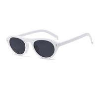 HPIRME Gafas de sol estilo ojo de gato para hombre y mujer, estilo vintage steampunk con remaches, protección UV400 (blanco y negro).