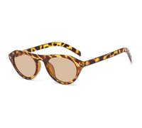 HPIRME Gafas de sol estilo ojo de gato para hombre y mujer, estilo vintage steampunk con remaches y protección UV400 (Leopardo Té)