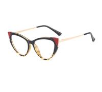 HPIRME Gafas de sol estilo ojo de gato para mujer, moda, bicolor, montura grande.