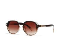 HPIRME Gafas de sol estilo punk con remaches redondos para hombre, protección UV400, estilo retro, color degradado (degradado marrón té).