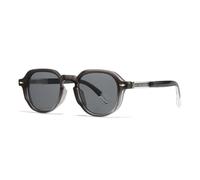 HPIRME Gafas de sol estilo punk con remaches redondos para hombre, protección UV400, estilo retro, degradadas para mujer (gris gris)