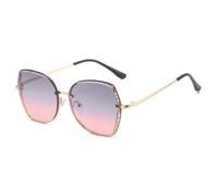 HPIRME Gafas de sol extragrandes con montura de mariposa para mujer y hombre, estilo vintage, ideales para conducir y con estilo, protección UV400 (dorado, gris, rosa).