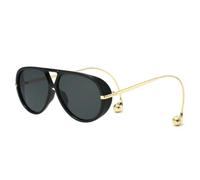 HPIRME Gafas de sol extragrandes estilo punk con protección UV400 (negro/gris)