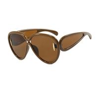 HPIRME Gafas de sol grandes estilo vintage para mujer, estilo punk, con protección UV400 (marrón).