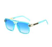 HPIRME Gafas de sol grandes para hombre, estilo punk, lujosas, con protección UV400 (azul).