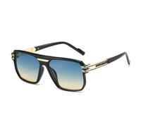 HPIRME Gafas de sol grandes para hombre, estilo punk, lujosas, con protección UV400 (negro, verde, amarillo).