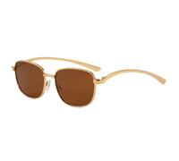 HPIRME Gafas de sol metálicas estilo retro (color té oscuro)