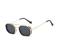 HPIRME Gafas de sol metálicas para mujer y hombre, estilo retro, de lujo, protección UV400 (negras).