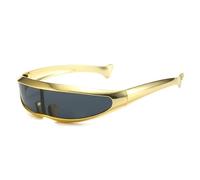 HPIRME Gafas de sol monobloque con efecto espejo y revestimiento electrolítico para mujer y hombre, estilo Steampunk, protección UV400 (1)