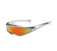 HPIRME Gafas de sol monobloque con efecto espejo y revestimiento electrolítico para mujer y hombre, estilo Steampunk, protección UV400 (4)