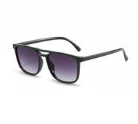 HPIRME Gafas de sol ovaladas de moda para mujer, con doble puente, de gran tamaño, color caramelo, para mujer, UV400 (negro degradado y gris)