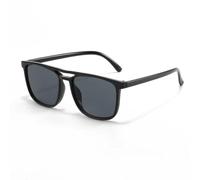 HPIRME Gafas de sol ovaladas de moda para mujer, con doble puente, de gran tamaño, color caramelo, para mujer, UV400 (negro y gris)