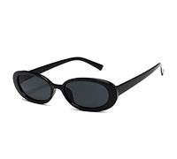 HPIRME Gafas de sol ovaladas Mujer Color vaca Gafas de sol para mujer Tonos pequeños UV400, negro gris, talla única