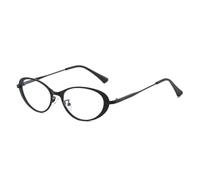 HPIRME Gafas de sol ovaladas vintage para mujer, estilo punk, protección UV400, montura metálica con lentes transparentes (negro transparente).