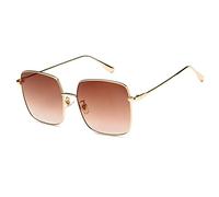 HPIRME Gafas de sol para mujer Hombres Vintage Gafas de sol de gran tamaño Anteojos Marco de metal UV400, té dorado, talla única