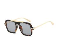HPIRME Gafas de sol para mujer, modernas, con protección UV400, estilo retro degradado, para hombre (leopardo negro)