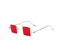 HPIRME Gafas de sol pequeñas de metal estilo Steampunk para hombre y mujer, estilo vintage urbano, con protección UV400 (dorado y rojo espejo).