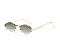 HPIRME Gafas de sol pequeñas estilo punk para hombre, con montura metálica, ideales para fiestas y actividades al aire libre, protección UV400 (C02 Oro Gris).