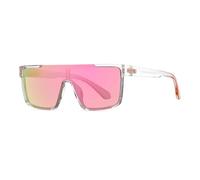 HPIRME Gafas de sol polarizadas de media montura TR90 Fashion con revestimiento de espejo, ideales para conducir, protección UV400 (espejo rosa).