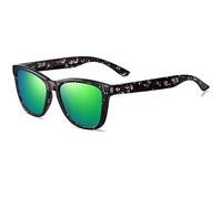 HPIRME Gafas de sol polarizadas para mujer UV400 Hombres Gafas de sol Monturas de anteojos de colores Ciclismo Conducción Deportes Gafas de viaje, Skull Green, talla única