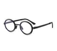 HPIRME Gafas de sol polarizadas redondas estilo punk retro para hombre, con protección UV400, para deportes al aire libre (negro transparente).