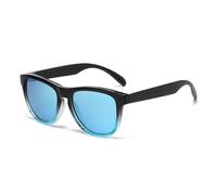 HPIRME Gafas de sol polarizadas retro para hombre, para exteriores, protección UV400, diseño degradado (espejo negro y azul).