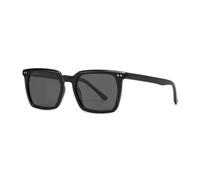HPIRME Gafas de sol polarizadas vintage para mujer, con lentes de espejo degradadas, protección UV400, estilo punk, para hombre (negro brillante).