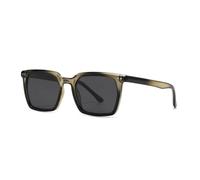 HPIRME Gafas de sol polarizadas vintage para mujer, con lentes de espejo degradadas, protección UV400, estilo punk, para hombre (negro té).