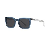 HPIRME Gafas de sol polarizadas vintage para mujer, con lentes de espejo degradadas, protección UV400, estilo punk, para hombre (azul y negro).