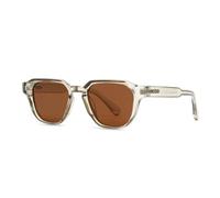 HPIRME Gafas de sol polarizadas vintage Polygon para mujer, protección UV400, estilo moderno para hombre y exteriores (color champán).
