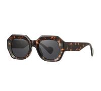 HPIRME Gafas de sol Polygon para mujer, con protección UV400 (gris leopardo).