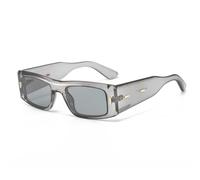 HPIRME Gafas de sol Punk de patillas anchas, estilo vintage, con contraste de color, para mujer, protección UV400, moda para hombre (gris transparente).