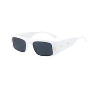 HPIRME Gafas de sol Punk de patillas anchas, estilo vintage, con contraste de color, para mujer, protección UV400, moda para hombre (blanco y gris).