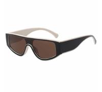 HPIRME Gafas de sol punk para mujer y hombre, deportivas, resistentes al viento, con protección UV400 (beige, negro y marrón).
