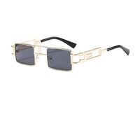 HPIRME Gafas de sol rectangulares Mujeres Hombres Tonos pequeños Gafas de sol Steampunk negras para gafas femeninas UV400,1, talla única
