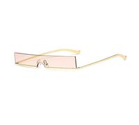 HPIRME Gafas de sol rectangulares pequeñas de medio marco para mujer, tonos de una pieza para hombre, Godlen Champagne, talla única
