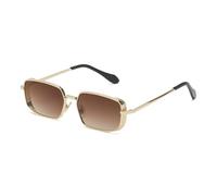 HPIRME Gafas de sol rectangulares retro para mujer, montura pequeña de metal, estilo punk, para hombre, UV400 (3 unidades z04)